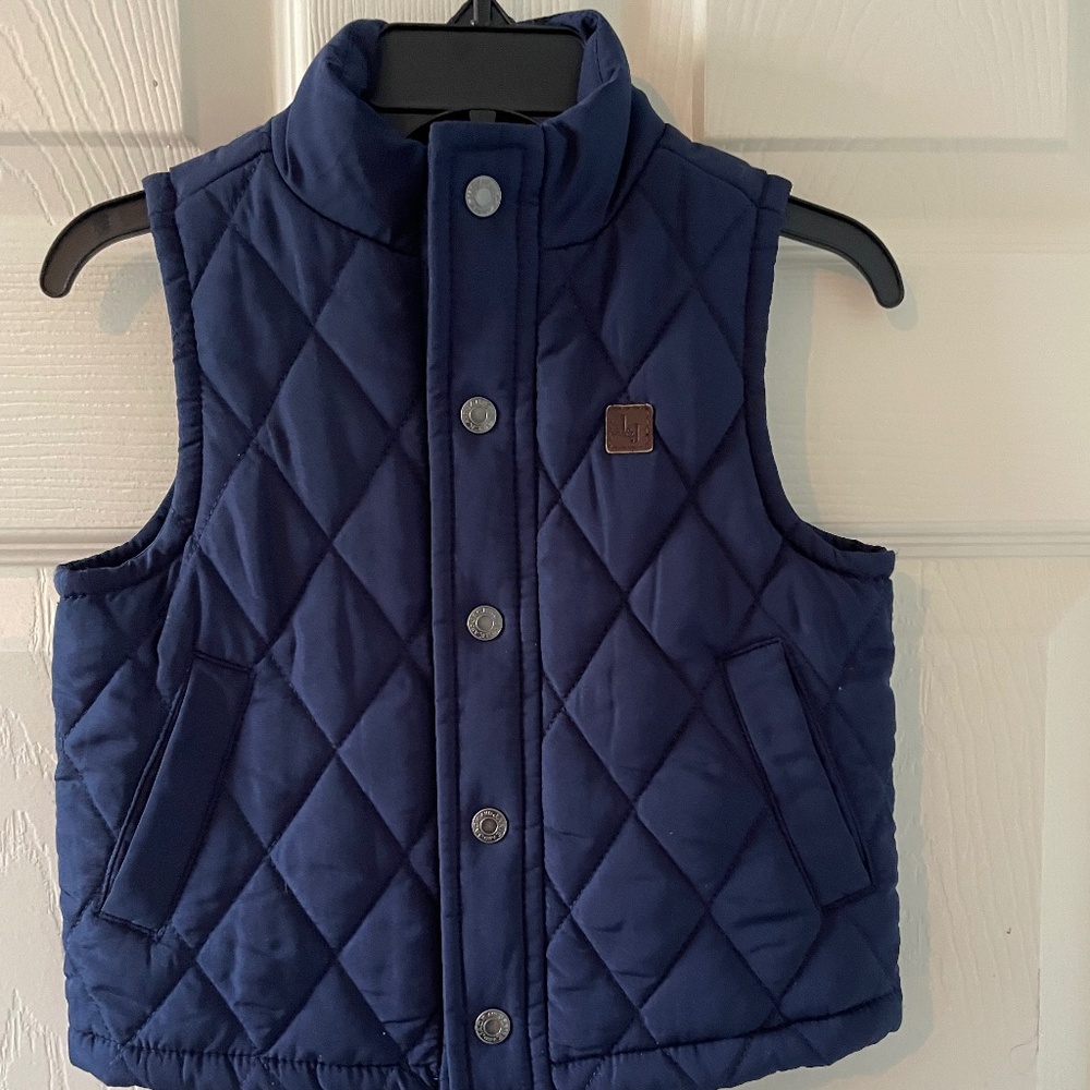 Janie and Jack quilted navy vest  sz 12-18 mo